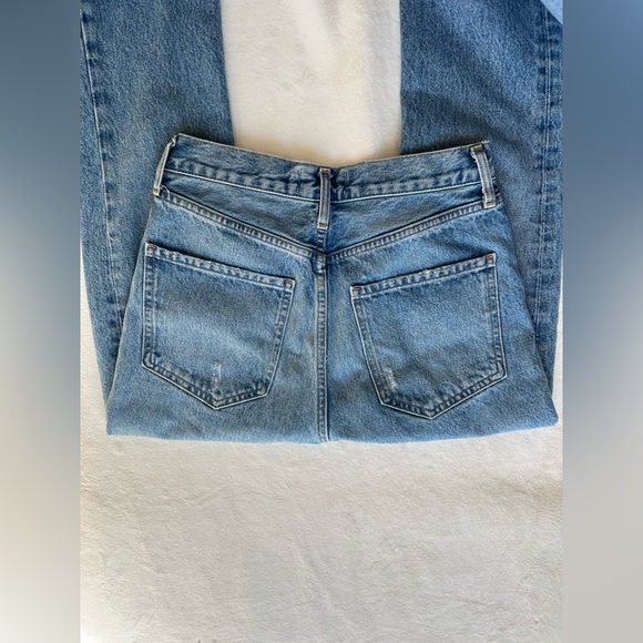 AGOLDE Riley High Rise Straight Leg Raw Hem Denim - Size 26 - Picture 3 of 7